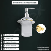 Plantex Pure Brass Liquid Soap Dispenser/Smero Hand Wash Dispenser for kitchen/Shampoo Dispenser/Bathroom Accessories - Aqua (Chrome)