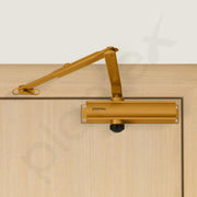 Plantex Premium Door Closer/55 kg Automatic Door Closer for Wooden Door/Wide 180 Degree Opening Door Closer for Home/Hotel/Office- Golden (ISO 9001 Certified)