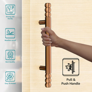 Plantex Heavy Duty Main Door Handle/14 Inches Door Handle for Main Door/Pull-Push Handle for Glass/Wooden Door- Pack of 1 (PVD Rose Gold) - 3 Years Warranty
