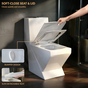 Plantex Commode for Toilet/Rimless Ceramic One Piece Western Toilet/Commode with Soft Closing Toilet Seat - S Trap Outlet (White)