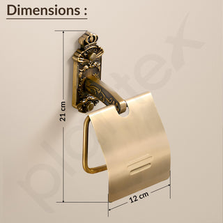 Plantex Antique Aluminum Toilet Paper Holder/Tissue Paper Roll Holder/Toilet Paper Holder Roll Holder for Bathroom Accessories (Brass-Antique)