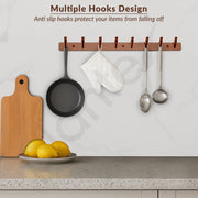 Plantex Wall Hooks for Hanging Cloth/Stainless Steel Towel Hangers/Bathroom Robe Hooks/Door Hangers/Square Wall Hook/Hook Rail for Hanging Keys - 8 Hooks (Pack of 3, PVD Rose Gold)