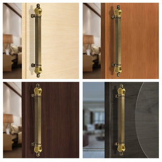 Plantex Taj Heavy Duty Main Door Handle/Door Handle for Main Door/Main Door Handle 17-inches/Pull Push Door Handle - Pack of 1 (319-Brass Antique and Golden Finish) - 3 Years Warranty