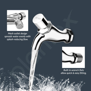 Plantex Push Cock for Bathroom/Wall Mount Push Tap/Push Cock with Teflone Tap - Pack of 1 (AC10, Chrome)