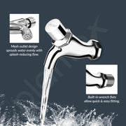 Plantex Push Cock for Bathroom/Wall Mount Push Tap/Push Cock with Teflone Tap - Pack of 1 (AC10, Chrome)