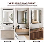 Plantex Aluminium Frame Mirror for Wall/Rectangle Wall Mount Mirror for Bedroom/Dressing Room/Living Room/Entryway - (24x32 Inch-Black)