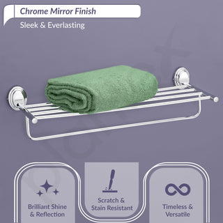 Plantex 304 Grade Stainless Steel Towel Rack for Bathroom/Towel Stand/Hanger/Bathroom Accessories - Cubic (24-Chrome)