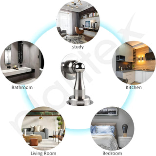 Plantex Drill Free Home Stopper/4 inch Self Adhesive Door Magnet for Home/Door Holder for Main Door/Door Magnet Stopper for Office/Hotel/Home (Matt)