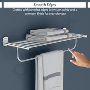 Plantex 304 Grade Stainless Steel 24 inch Towel Rack/Towel Stand/Towel Bar/Towel Hanger for Bathroom/Bathroom Accessories - Parv (Chrome)