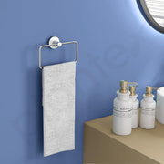 Plantex Stainless Steel Towel Ring for Bathroom/Wash Basin/Napkin-Towel Hanger/Bathroom Accessories (Chrome-Rectangular) - Pack of 2