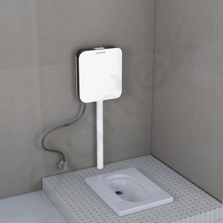 Plantex Cistern Flush Tank/Dual & SlimTone 7Ltr Water Capacity Polypropylene/Commode Flush Tank for Bathroom with Internal Accessories Pack of 1 (Black & White)