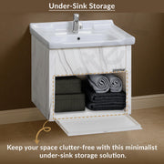 Plantex Unbreakable Bathroom Vanity Cabinet & Washbasin Set/Washbasin with Cabinet/Basin Cabinet for Bathroom with Mirror (White)