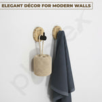 Plantex Wooden Wall Hanging Hook/Round Self Adhesive Robe Hooks for Kitchen/Bathroom/Bath Towel Hook/Stylish Home Decor Items - Pack of 4 (Black Wooden)