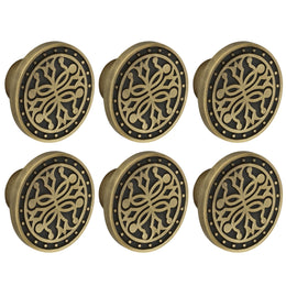 Plantex Knobs for Drawer/Round Drawer Knobs/Knobs for Cabinets/Pull-Push Knobs for Kitchen/Bedroom Drawer - Pack of 6 (DTK-301, Brass Antique)