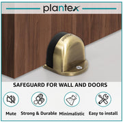 Plantex Premium Floor Mounted Door Buffer/Sound Dampening Rubber Buffer for Bed Room/Living Room/Kitchen/Bathroom Door/Stops for Door – (Brass Antique)