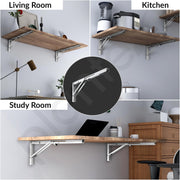 Plantex Heavy Duty 20 Inch Foldable Shelf Bracket/Stainless Steel Multipurpose Bracket/L Bracket/Space Saving Bracket for Wall/Folding Table Bracket for Home & Office (Pack of 2, Chrome)