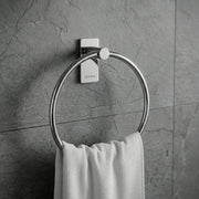 Plantex Self-Adhesive Towel Holder in Bathroom/Stainless Steel Towel Ring for Wash Basin/Round Towel Hanger for Wall- Pack of 1 (APS-5000, Chrome)