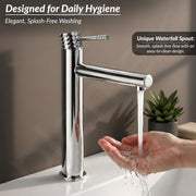 Plantex Wash Basin Mixer Tap/Pure Brass Tap Handle and 304 Grade Stainless Steel Body/Hot & Cold Basin Mixer/Pillar Spout for Wash Basin/Deck Mount - (8013-2, Chrome)