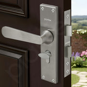 Plantex Stainless Steel Door Lock Handle Set/6-Lever Lock Mechanism with 3 Years of Warranty/Mortise Lock with 3 Keys, Brass Lock Body & Cylinder - (Matt)