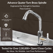 Plantex Pure Brass Single Lever Kitchen Taps for Home Sink/Kitchen Tap with Water Saving Nozzle for Sink Tap with 7 Year Warranty -(FLO-812-Mirror-Chrome)