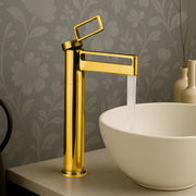 Plantex Pure Brass Wash Basin Mixer Tap Hot and Cold/Pillar Tap for Wash Basin-Deck Mount -(7881-Gold)