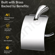 Plantex Smero Pure Brass Toilet Paper Holder/Tissue Paper Stand for Washroom/Bathroom - Craft (Chrome)