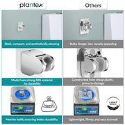 Plantex Abs Hand Shower Holder For Bathroom/Strong Self Adhesive Adjustable Handheld Shower/Wand Holder No Drilling Wall Mount Bracket - (Chrome)