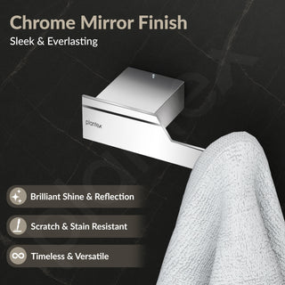 Plantex Robe Hook for Bathroom/304 Grade Stainless Steel Cloth Hanging Hook/Bath Towel Hook/Bathroom Accessories - Pack of 1 (Tesla - 2705, Chrome)