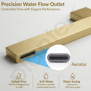 Plantex Brass Wash Basin Mixer Tap/Thermostatic Hot & Cold Basin Mixer Faucet/Deck Mount Pillar Spout for Bathroom Sink - Pack of 1 (APS-4605, Brushed Gold)