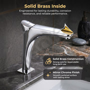 Plantex Wash Basin Mixer Tap/Brass Hot & Cold Basin Mixer Faucet/Deck Mount Pillar Spout for Bathroom Sink - Pack of 1 (4603, Chrome)