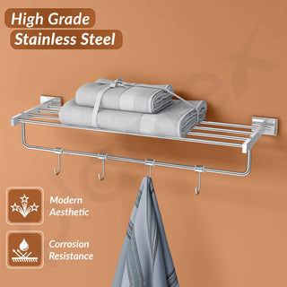 Plantex Stainless Steel Towel Rack for Bathroom/Towel Stand/Towel Hanger/Towel Holder/Bathroom Accessories - Nexa (Chrome) 24 Inch