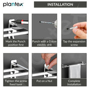 Plantex Stainless Steel Foldable Towel Rack for Bathroom/Towel Hanger with Hooks/Towel Holder/Stand/Bathroom Accessories - 24 Inch (Chrome Finish)