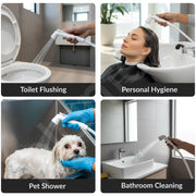 Plantex Jet Spray for Toilet/ABS Health Faucet with 1 Meter Shower Hose Pipe and Wall Hook/Health Faucet Set for Bathroom/Hand Gun for Toilet - (White)