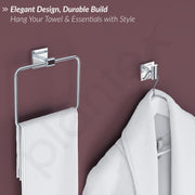 Plantex Stainless Steel Bathroom Set/Soap Holder/Tumbler Holder/Towel Rod/Napkin Holder/Robe Hook/Bathroom Accessories - Set of 5 (Chrome)