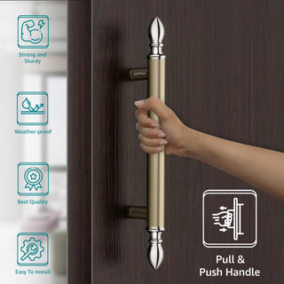 Plantex Altros Main Door Handle/14 Inch Door Handle for Main Door/Pull Push Handle for Home/Hotel/Office – Pack of 1 (106,White Satin and Chrome Finish) - 3 Years Warranty