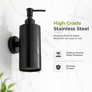 Plantex Liquid Soap Dispenser for Bathroom/Stainless Steel Shampoo Dispenser/Round Hand wash Dispense/Bathroom Accessories - Pack of 1 (Black)
