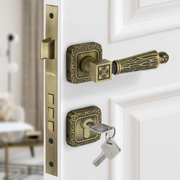 Plantex Premium Mortise Door Locks with 3 Years of Warranty/Main Door Lock for Home/Lock for Door (643 - Brass Antique)