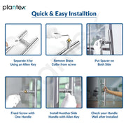 Plantex Manual Handle for Glass Door/Stainless Steel Main Door