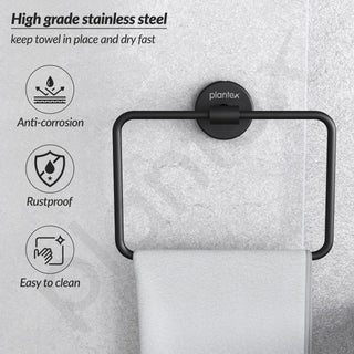 Plantex Stainless Steel Towel Hanger for Wash Basin/Towel Ring/Napkin Hanger for Bathroom/Towel Holder/Bathroom Accessories (Black)