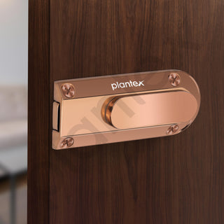 Plantex Door Stopper/Door Latch for Main Door/Baby Latch for Bathroom/Door Lock for Home and Office Doors - Pack of 2 (Rose Gold)