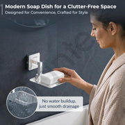 Plantex 304 Grade Stainless Steel Soap Dish for Bathroom/Soap Holder/Soap Stand/Bathroom Accessories - Decan (Chrome)