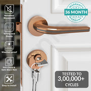 Plantex Heavy Duty Door Lock - Main Door Lock Set with 3 Keys/Mortise Door Lock for Home/Office/Hotel (7077 - PVD Choco & Satin Black Matt)