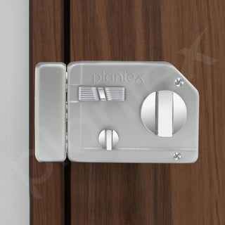 Plantex Rim Lock for Main Door - Heavy Duty With 4 Keys - Suitable for Inside Opening Wooden Doors - Pack of 1 (Satin)