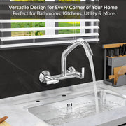 Plantex Pure Brass Sink Mixer Tap with 360Ãƒâ€šÃ‚Â° Swivel Spout/Hot and Cold Water Tap for Kitchen with Brass Wall Flange and Teflon Tape-7 Year Warranty (BAL-515)