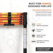 Plantex 2.3m (7.55 ft.) Telescopic Ladder/Carbon Steel 6-Steps Portable & Compact Ladder/Foldable Multipurpose Collapsible Ladder for Home & Outdoor Use - (Orange)