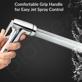 Plantex Jet Spray for Toilet/ABS Health Faucet with 1 Meter Shower Hose Pipe and Wall Hook/Health Faucet Set for Bathroom/Hand Gun for Toilet - (Continental, Chrome)