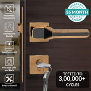 Plantex Brass, Zinc Mortise Door Lock For Main Door/Premium Handle Lock Set For Home With 3 Years Warranty (Rose Gold & Black)