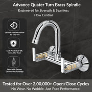 Plantex Pure Brass Sink Mixer Tap Hot and Cold with 360Ãƒâ€šÃ‚Â° Swivel Spout/Sink Tap for Kitchen Basin with Brass Wall Flange & Teflon Tape-7 Year Warranty (BAL-514)