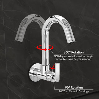 Plantex Pure Brass Kitchen Taps for Home Sink/Kitchen Sink Tap with 360° Swivel Spout and Water Saving Aerator-7Year Warranty-(BAL-510)
