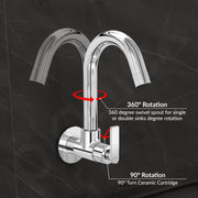 Plantex Pure Brass Kitchen Taps for Home Sink/Kitchen Sink Tap with 360Ãƒâ€šÃ‚Â° Swivel Spout and Water Saving Aerator-7Year Warranty-(BAL-510)